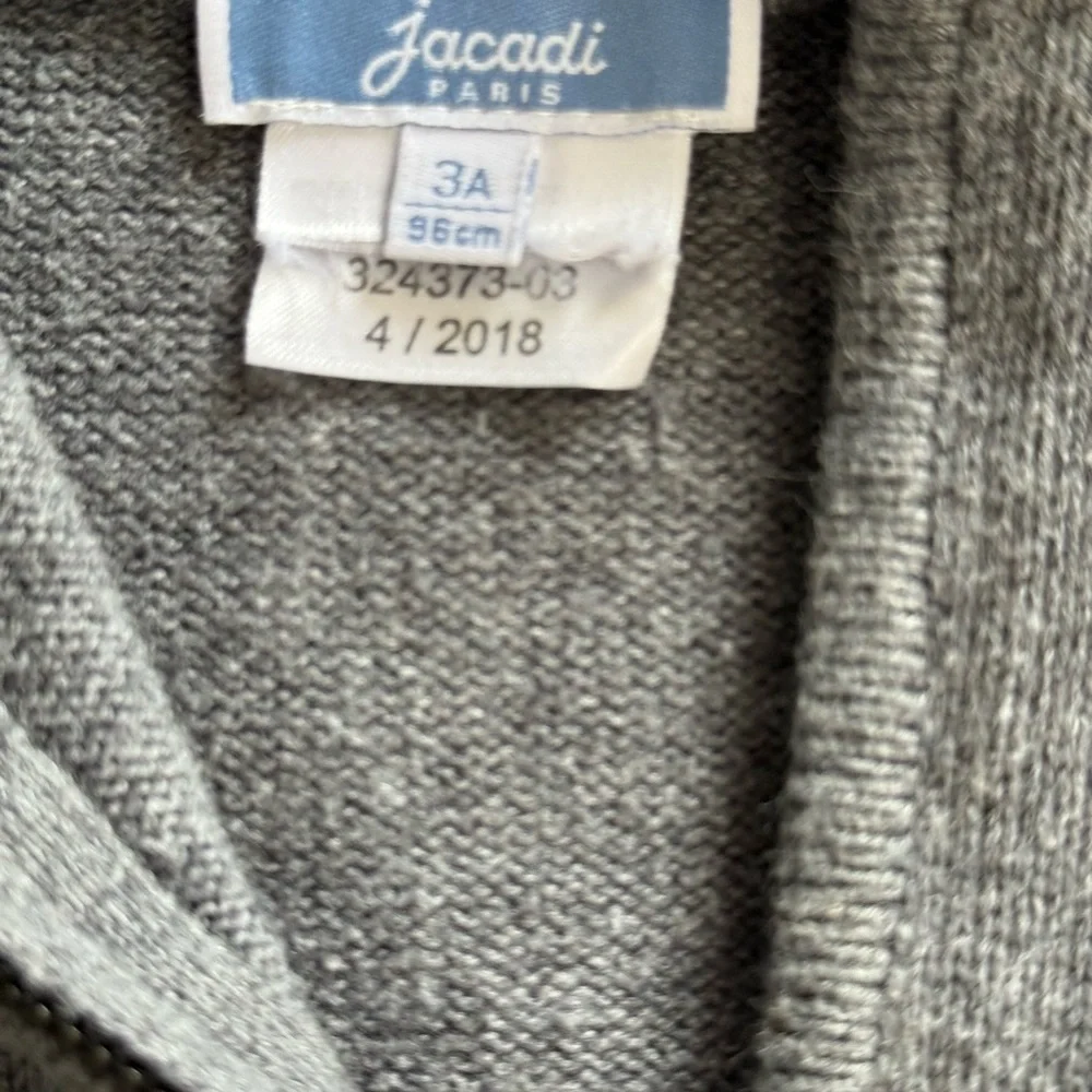Jacadi Gray Kids Zip-Up Sweater-Size 3T